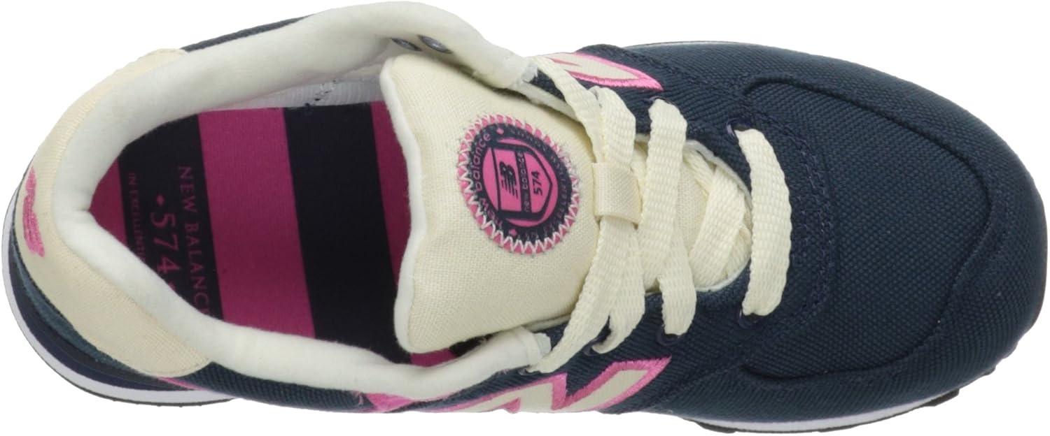 image:imageNew Balance Kids 574 V1 LaceUp Sneakers Casual ShoesNavyPink