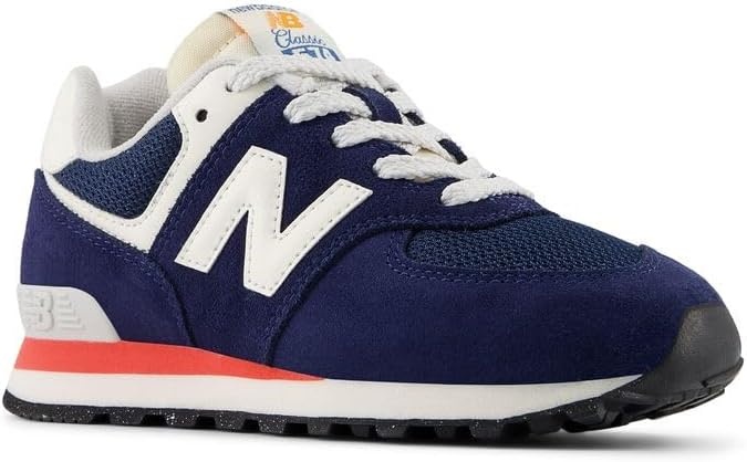 image:imageNew Balance Kids 574 V1 LaceUp Sneakers Casual ShoesNb NavyBlast Red