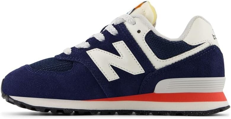 image:imageNew Balance Kids 574 V1 LaceUp Sneakers Casual ShoesNb NavyBlast Red