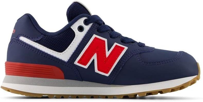 image:imageNew Balance Kids 574 V1 LaceUp Sneakers Casual ShoesNb NavyTeam Red