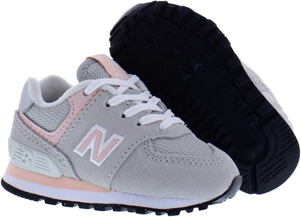 image:imageNew Balance Kids 574 V1 LaceUp Sneakers Casual ShoesRaincloudPink Haze