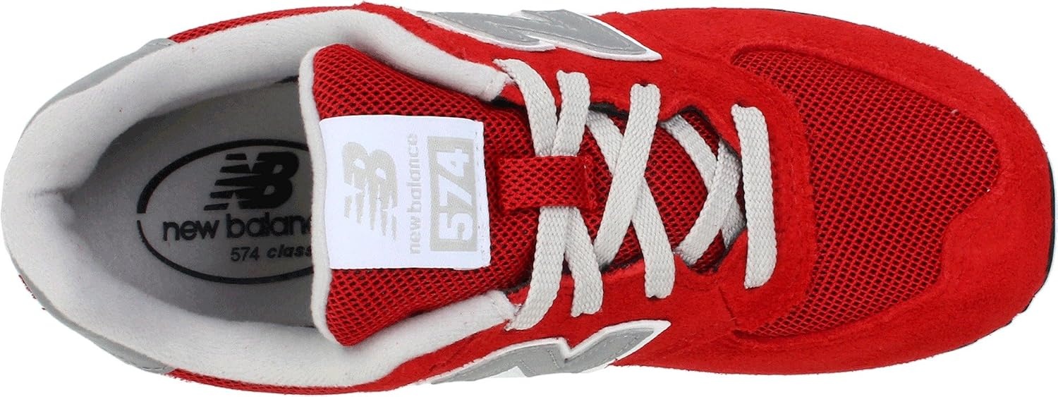 image:imageNew Balance Kids 574 V1 LaceUp Sneakers Casual ShoesRedSilver