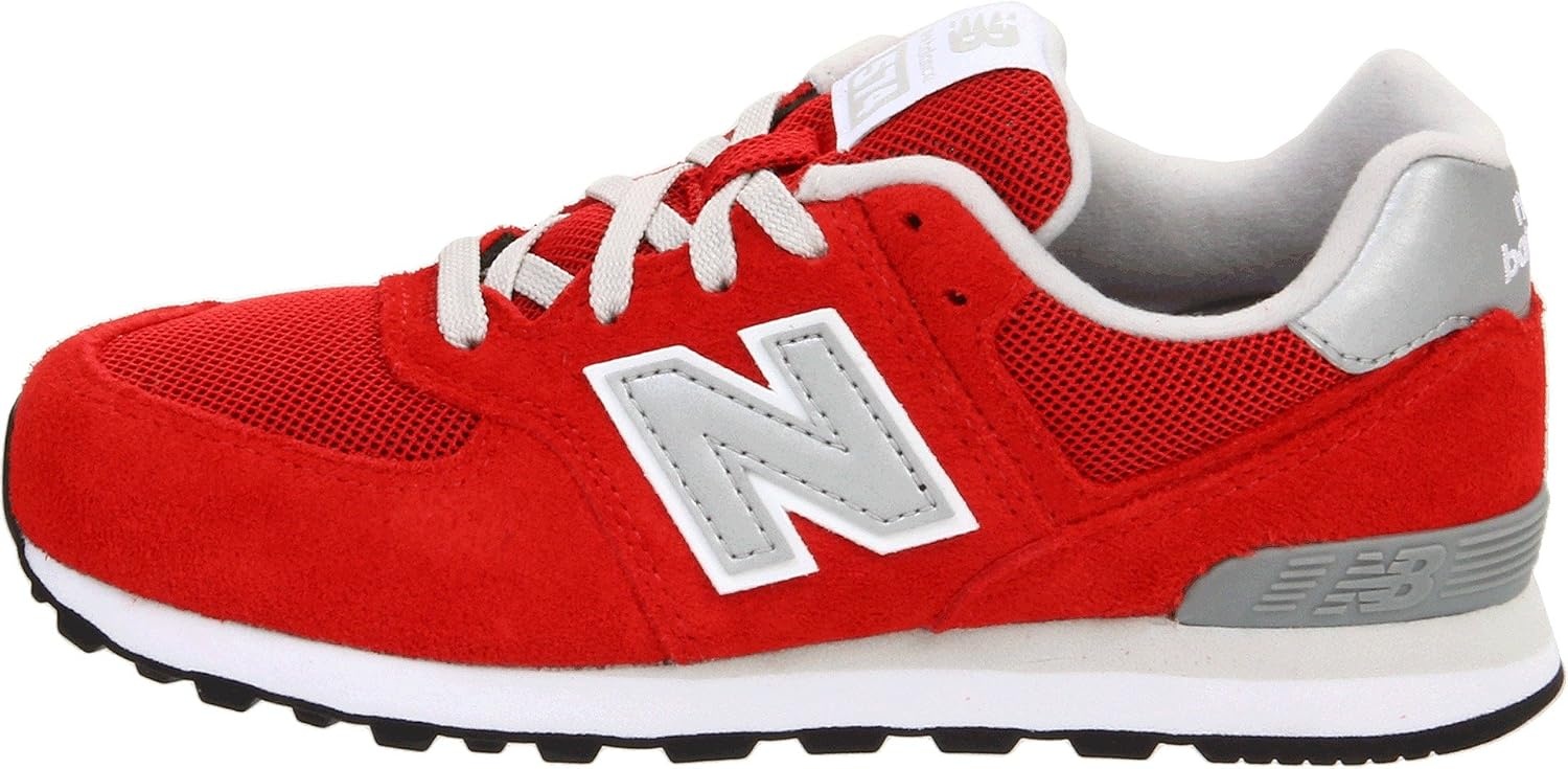 image:imageNew Balance Kids 574 V1 LaceUp Sneakers Casual ShoesRedSilver