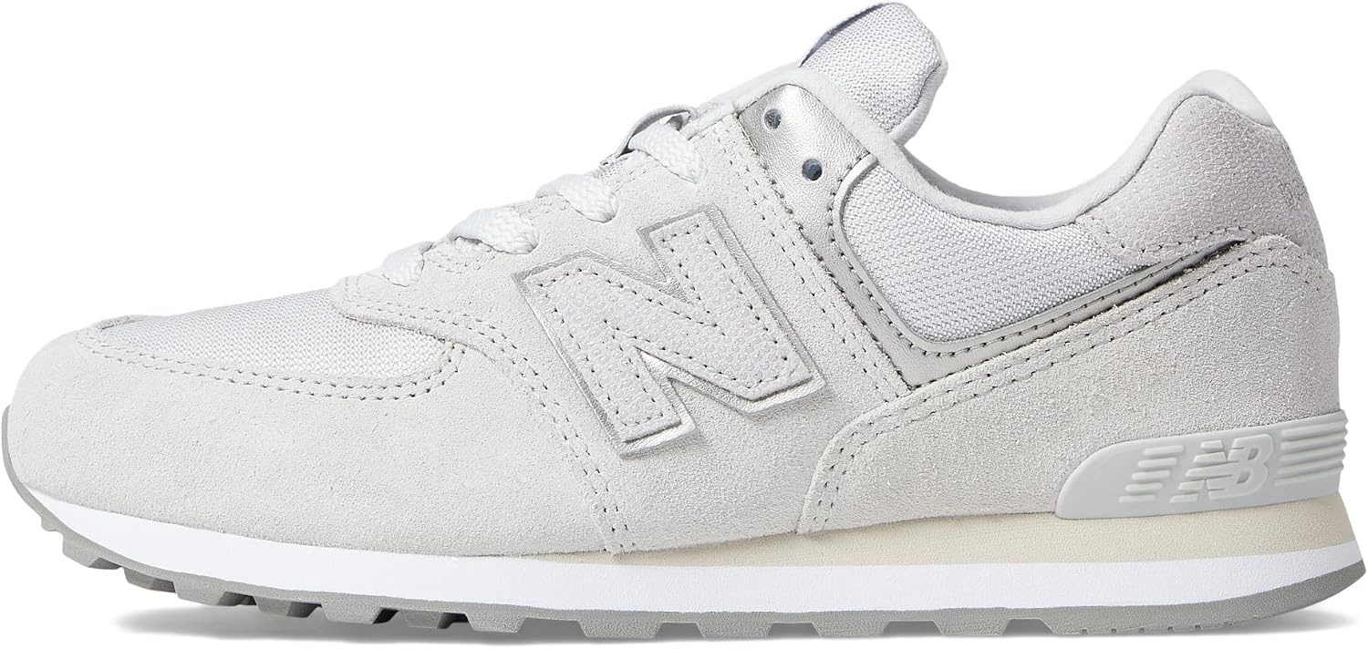 image:imageNew Balance Kids 574 V1 LaceUp Sneakers Casual ShoesSummer FogSilver Metallic