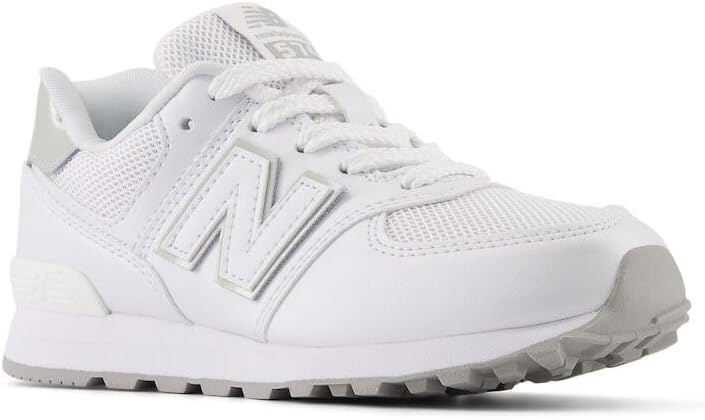 image:imageNew Balance Kids 574 V1 LaceUp Sneakers Casual ShoesWhiteSilver Metalic