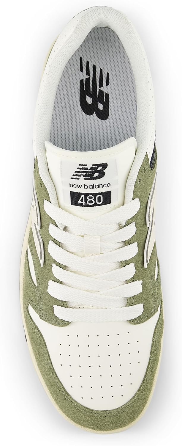 image:imageNew Balance Mens 480 V1 SneakersDark OlivineSea Salt