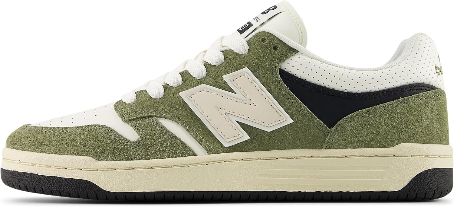 image:imageNew Balance Mens 480 V1 SneakersDark OlivineSea Salt