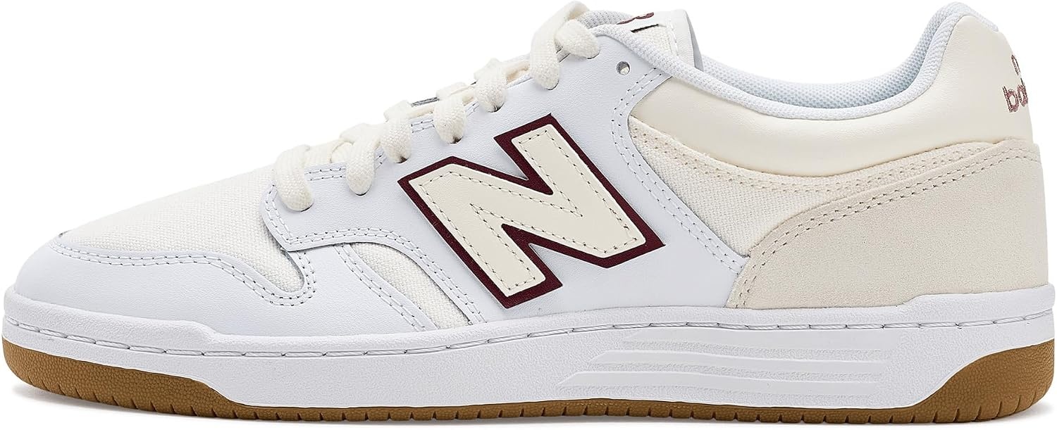 image:imageNew Balance Mens 480 V1 SneakersSea SaltClassic Crimson