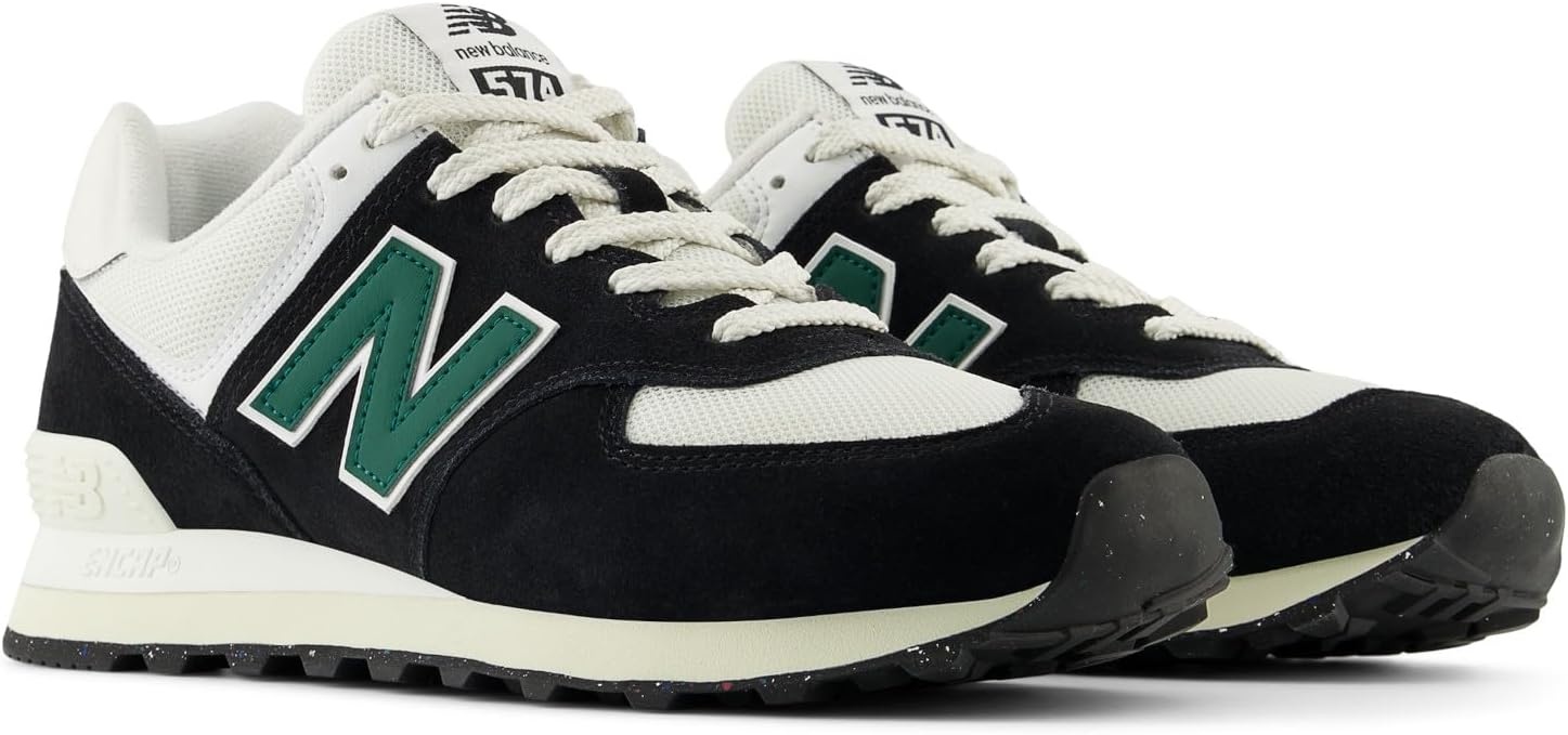 image:imageNew Balance Mens 574 Vulc SneakersBlackWhiteMarsh Green