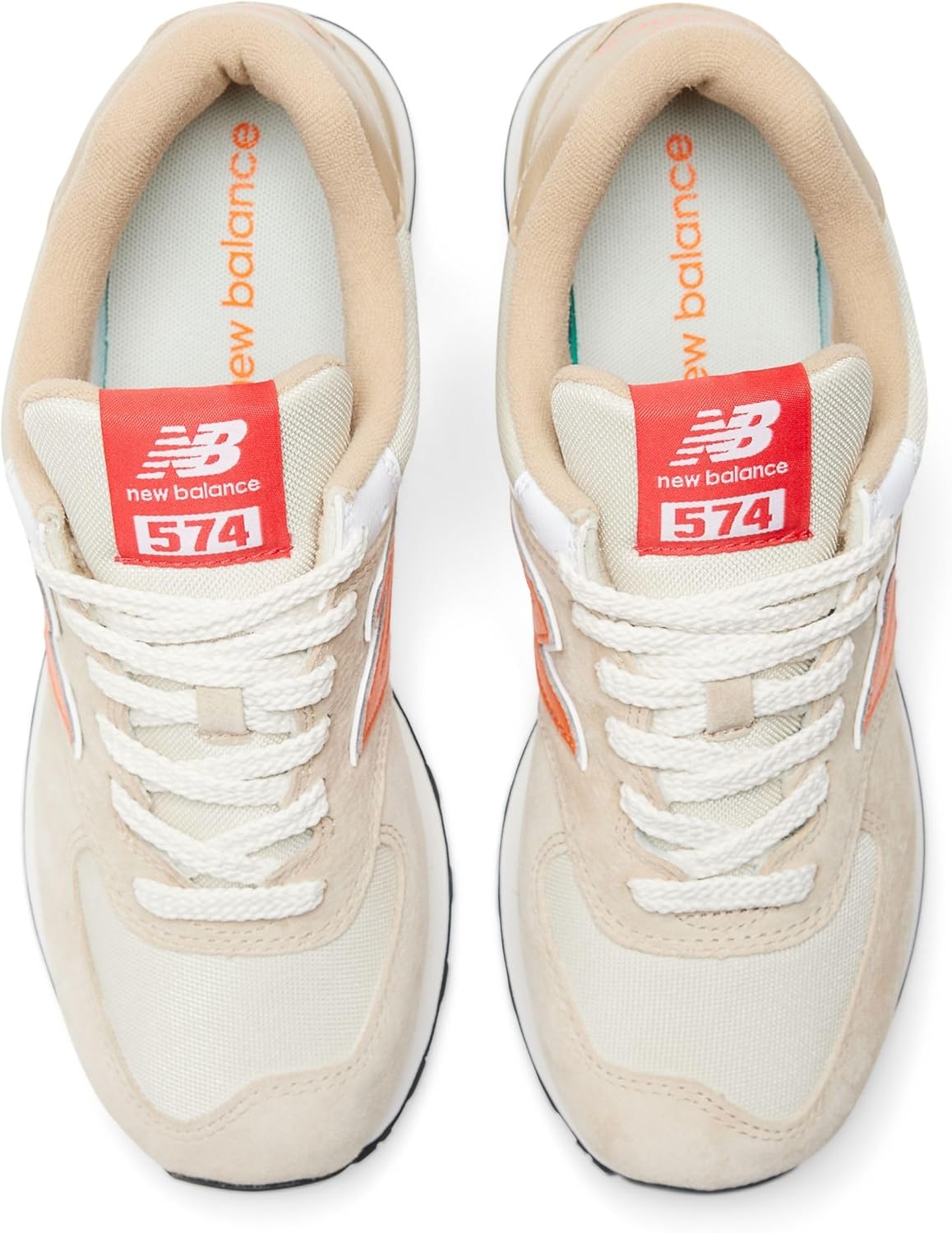 image:imageNew Balance Mens 574 Vulc SneakersBoneOrange