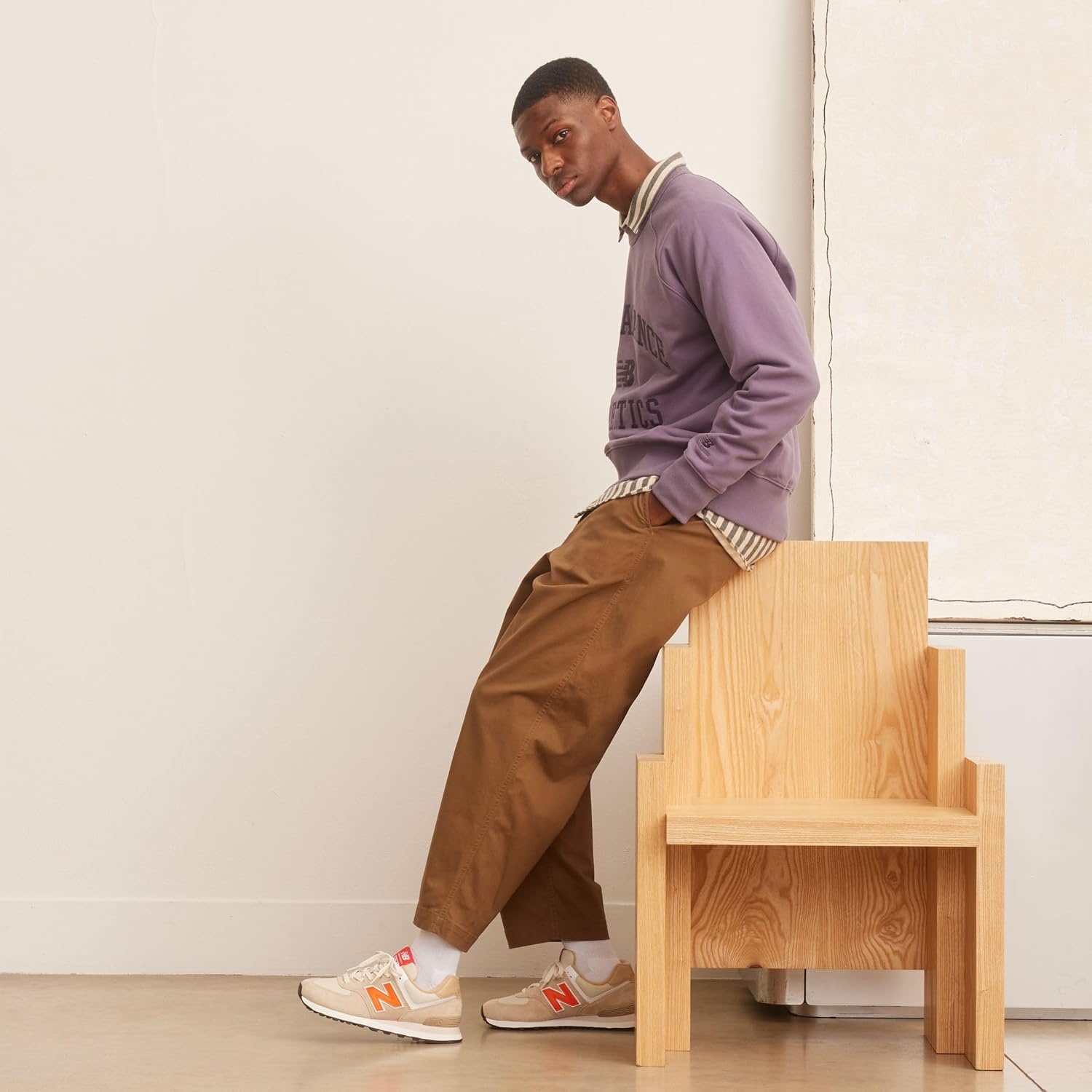image:imageNew Balance Mens 574 Vulc SneakersBoneOrange