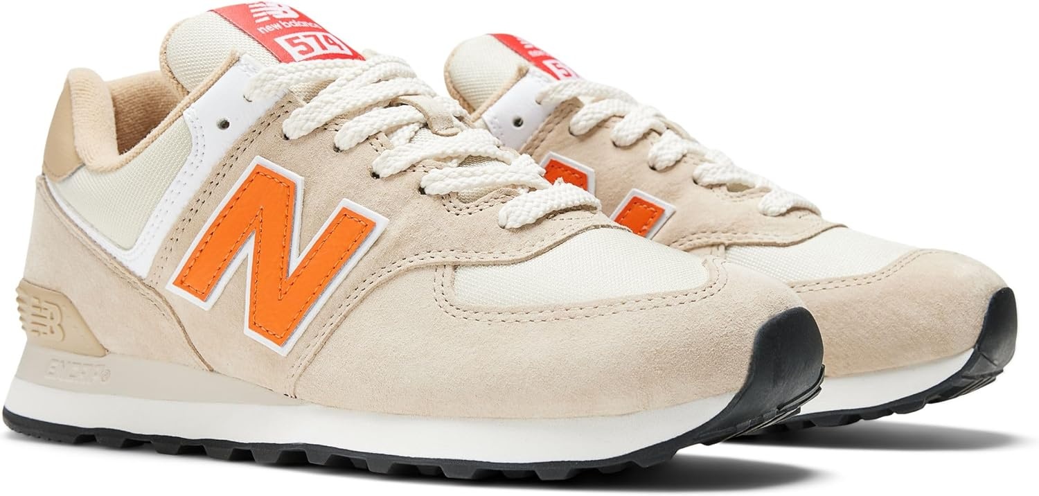 image:imageNew Balance Mens 574 Vulc SneakersBoneOrange