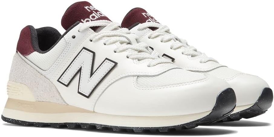 image:imageNew Balance Mens 574 Vulc SneakersWhiteBurgundy