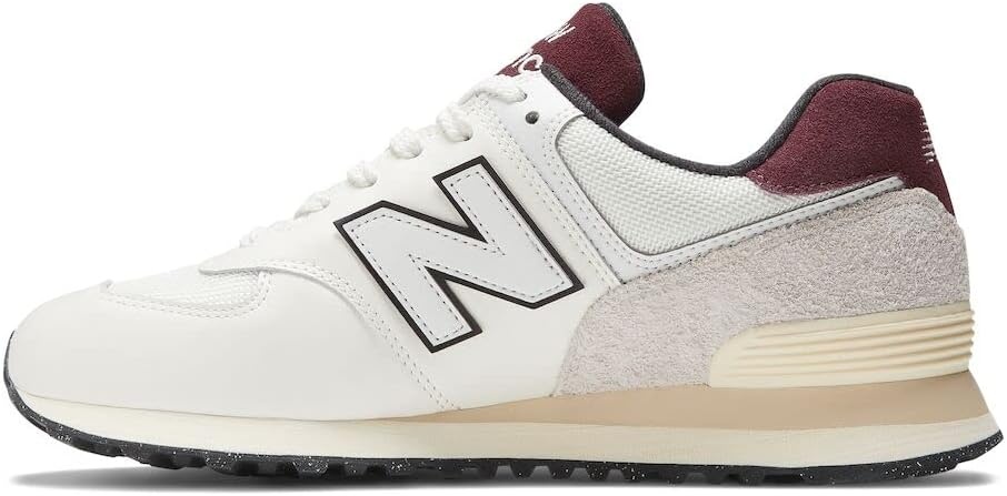 image:imageNew Balance Mens 574 Vulc SneakersWhiteBurgundy
