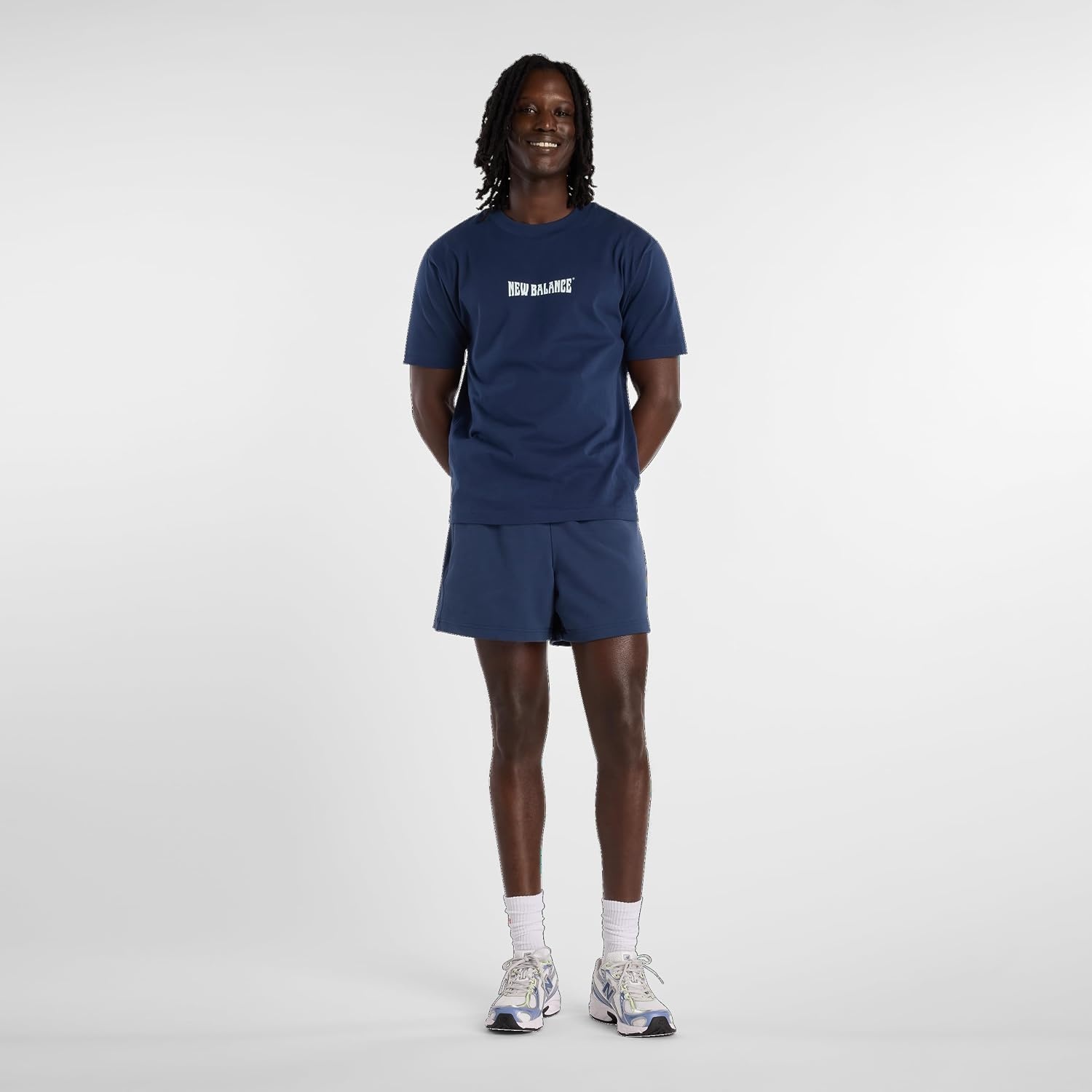 image:imageNew Balance Mens Graphic TShirtNb Navy Wavey
