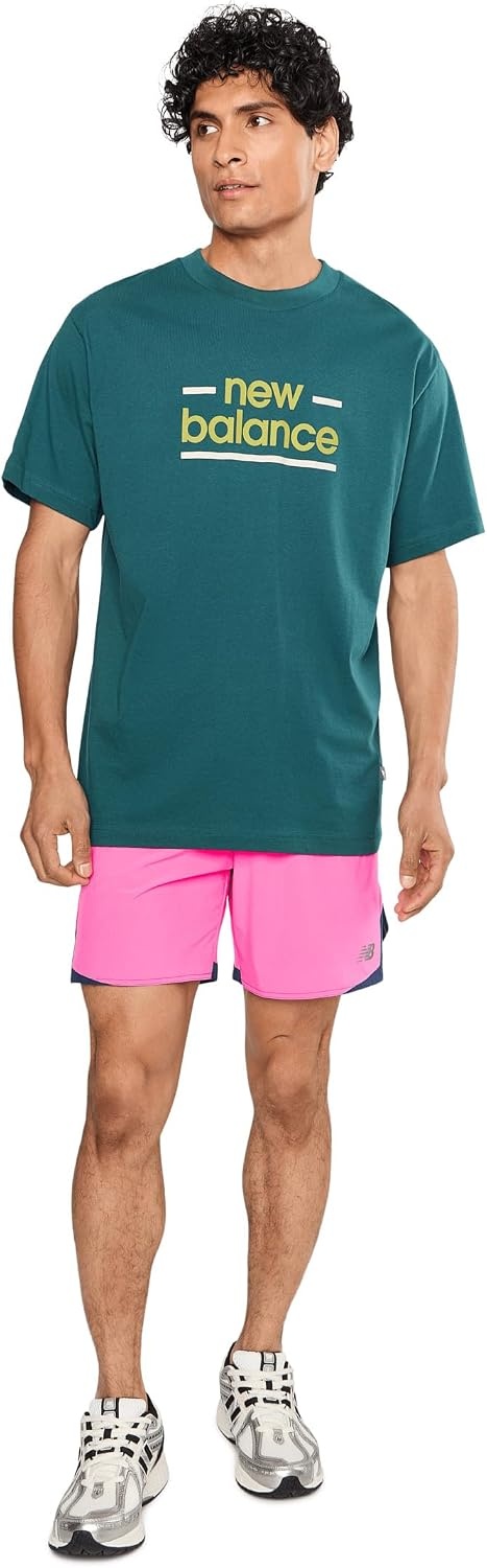 image:imageNew Balance Mens Linear Lines TShirtMedusa Green Linear Lines
