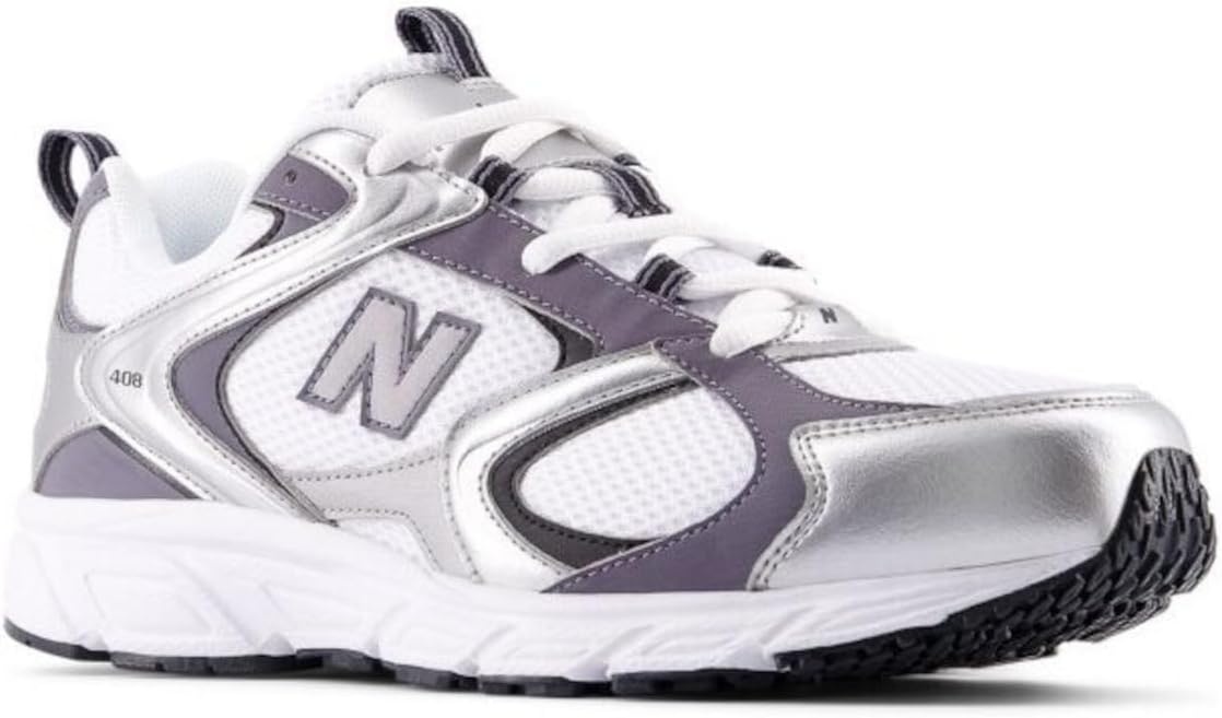 image:imageNew Balance UnisexAdult 408 Sneaker Casual ShoesNb 103 WhiteSilver Metallic