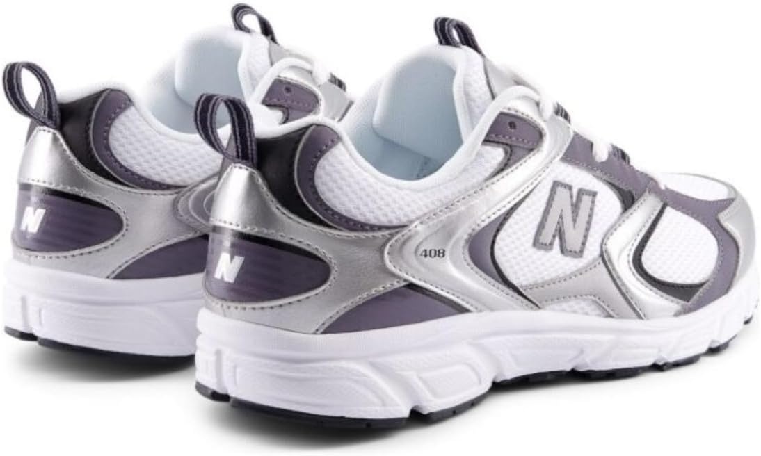 image:imageNew Balance UnisexAdult 408 Sneaker Casual ShoesNb 103 WhiteSilver Metallic