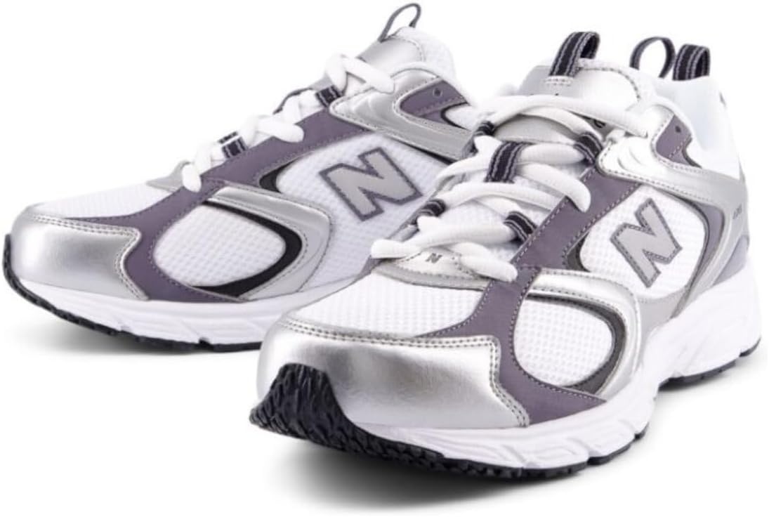 image:imageNew Balance UnisexAdult 408 Sneaker Casual ShoesNb 103 WhiteSilver Metallic