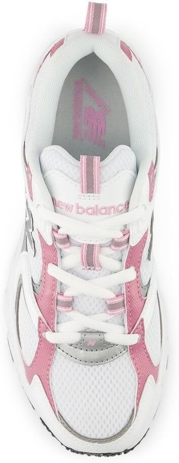 image:imageNew Balance UnisexAdult 408 Sneaker Casual ShoesWhiteSilver MetallicPink Sugar