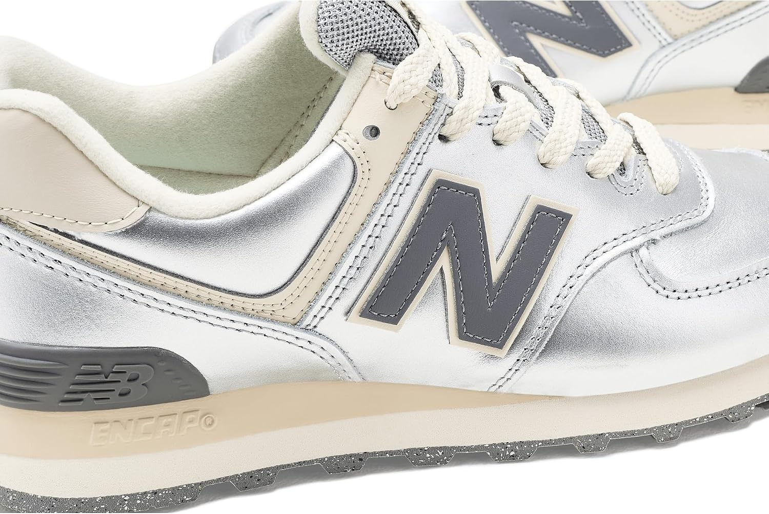 image:imageNew Balance Womens 574 ShoesMetallic SilverArtic Grey