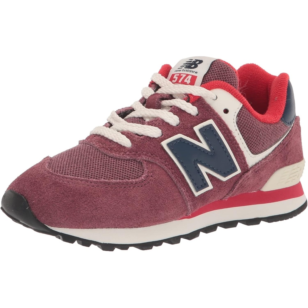 image:imageNew Balance Kids 574 V1 Classic LaceUp Sneaker Big KidWashed BurgundyNb Navy