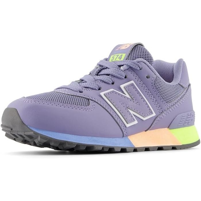 image:imageNew Balance Kids 574 V1 LaceUp Sneakers Casual ShoesAstral PurpleClear Yellow