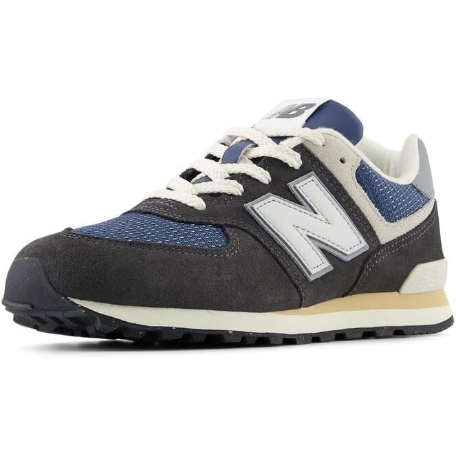 image:imageNew Balance Kids 574 V1 LaceUp Sneakers Casual ShoesBlack CementSlate Grey