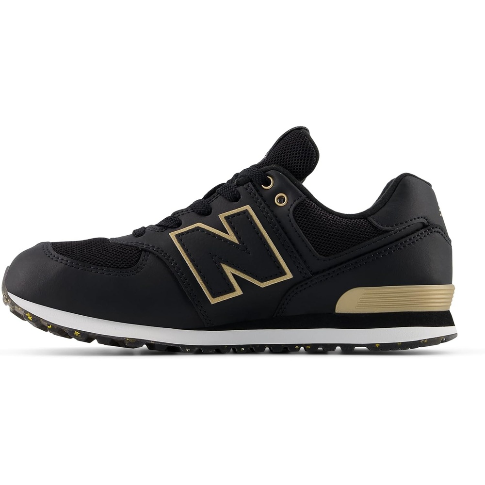 image:imageNew Balance Kids 574 V1 LaceUp Sneakers Casual ShoesBlackGold