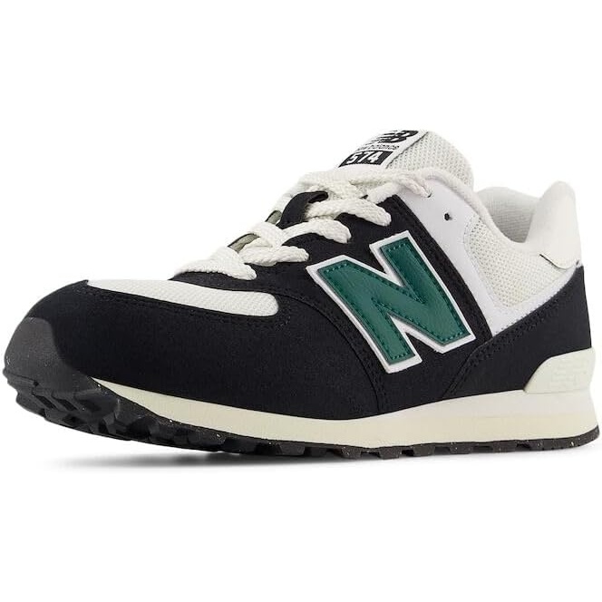 image:imageNew Balance Kids 574 V1 LaceUp Sneakers Casual ShoesBlackMarsh Green