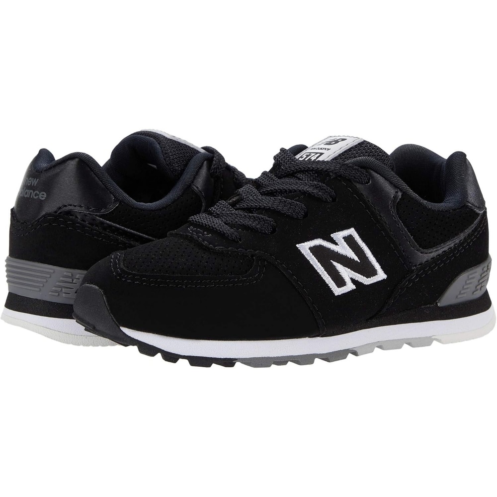 image:imageNew Balance Kids 574 V1 LaceUp Sneakers Casual ShoesBlackMunsell White