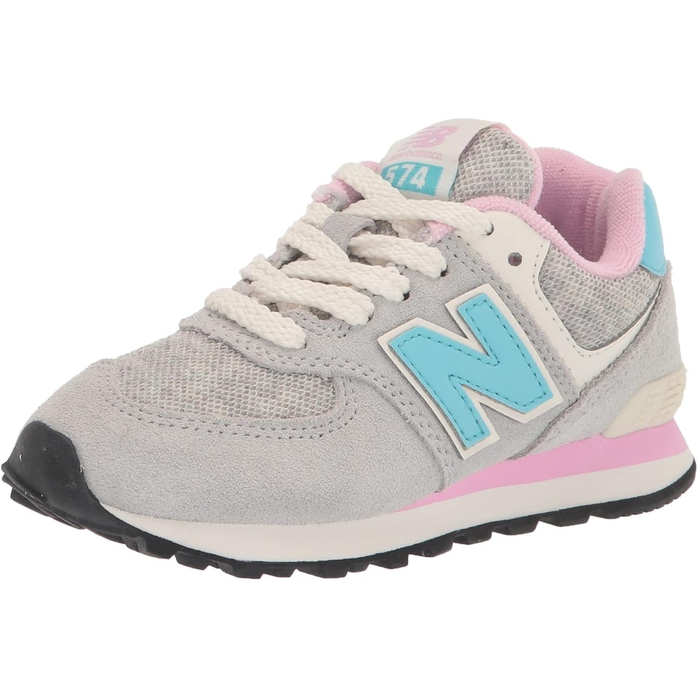 image:imageNew Balance Kids 574 V1 LaceUp Sneakers Casual ShoesBrighton GreySummer AquaLilac Cloud
