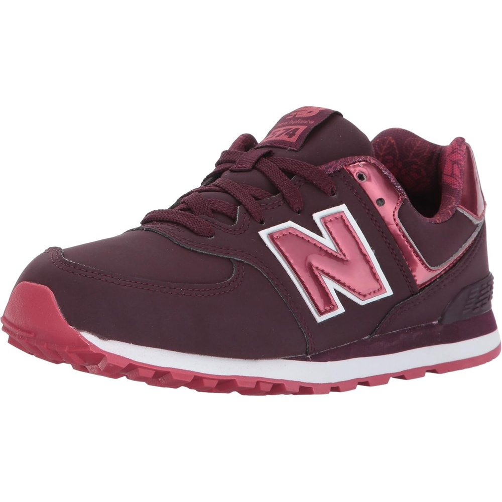 image:imageNew Balance Kids 574 V1 LaceUp Sneakers Casual ShoesDark PinkRed
