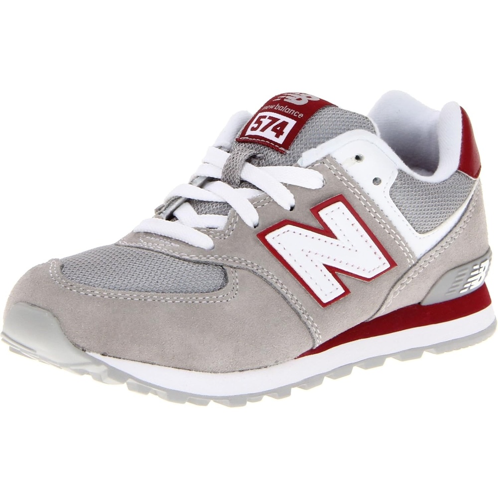 image:imageNew Balance Kids 574 V1 LaceUp Sneakers Casual ShoesGreyRed