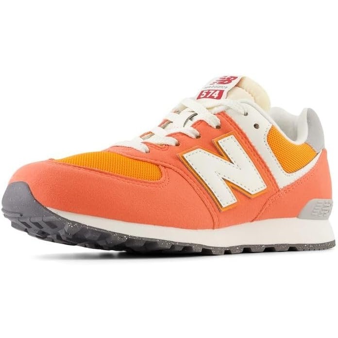 image:imageNew Balance Kids 574 V1 LaceUp Sneakers  Casual ShoesGulf RedWhite