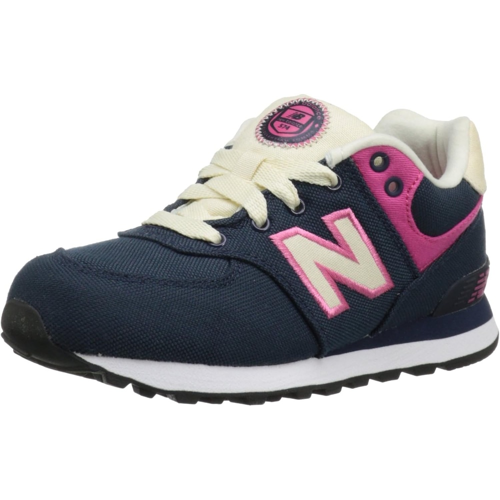 image:imageNew Balance Kids 574 V1 LaceUp Sneakers Casual ShoesNavyPink