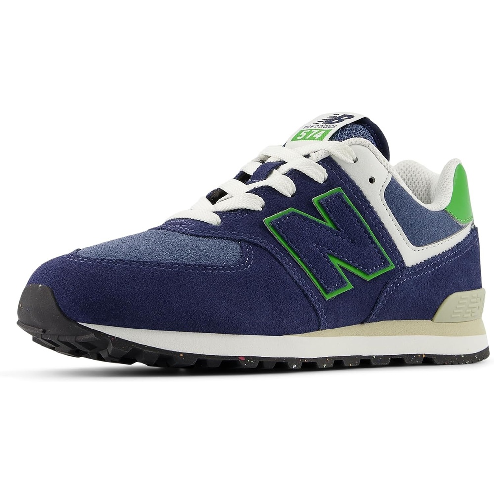 image:imageNew Balance Kids 574 V1 LaceUp Sneakers  Casual ShoesNb NavyAlpine Green