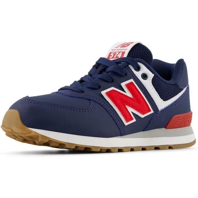 image:imageNew Balance Kids 574 V1 LaceUp Sneakers Casual ShoesNb NavyTeam Red