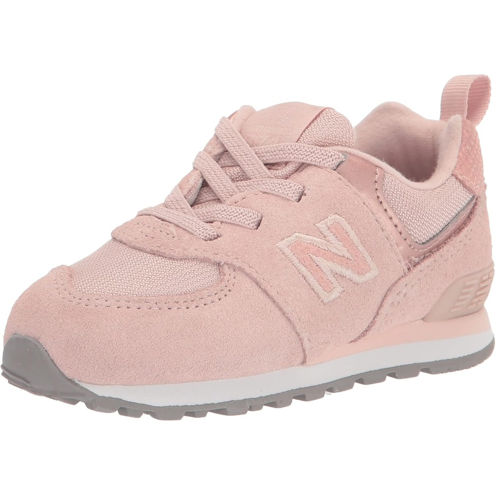 image:imageNew Balance Kids 574 V1 LaceUp Sneakers Casual ShoesPink HazeWhite