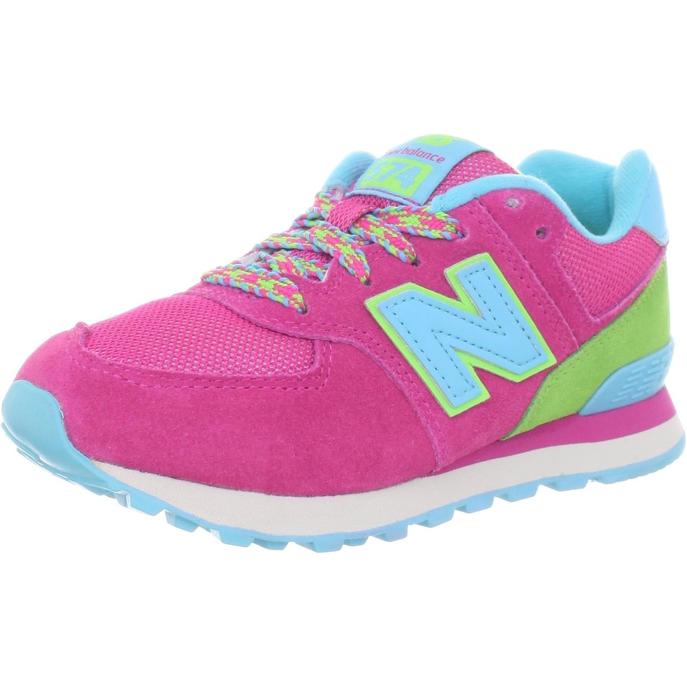 image:imageNew Balance Kids 574 V1 LaceUp Sneakers  Casual ShoesPinkBlueGreen