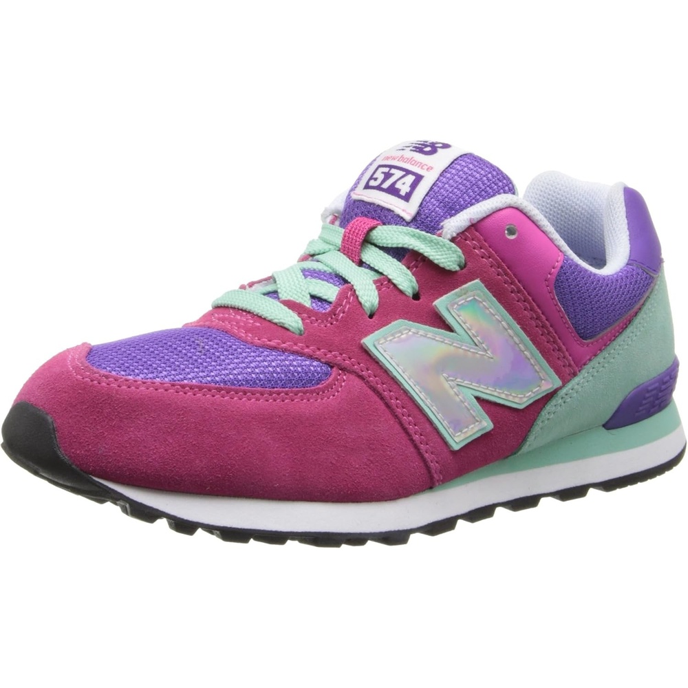 image:imageNew Balance Kids 574 V1 LaceUp Sneakers  Casual ShoesPinkPurple