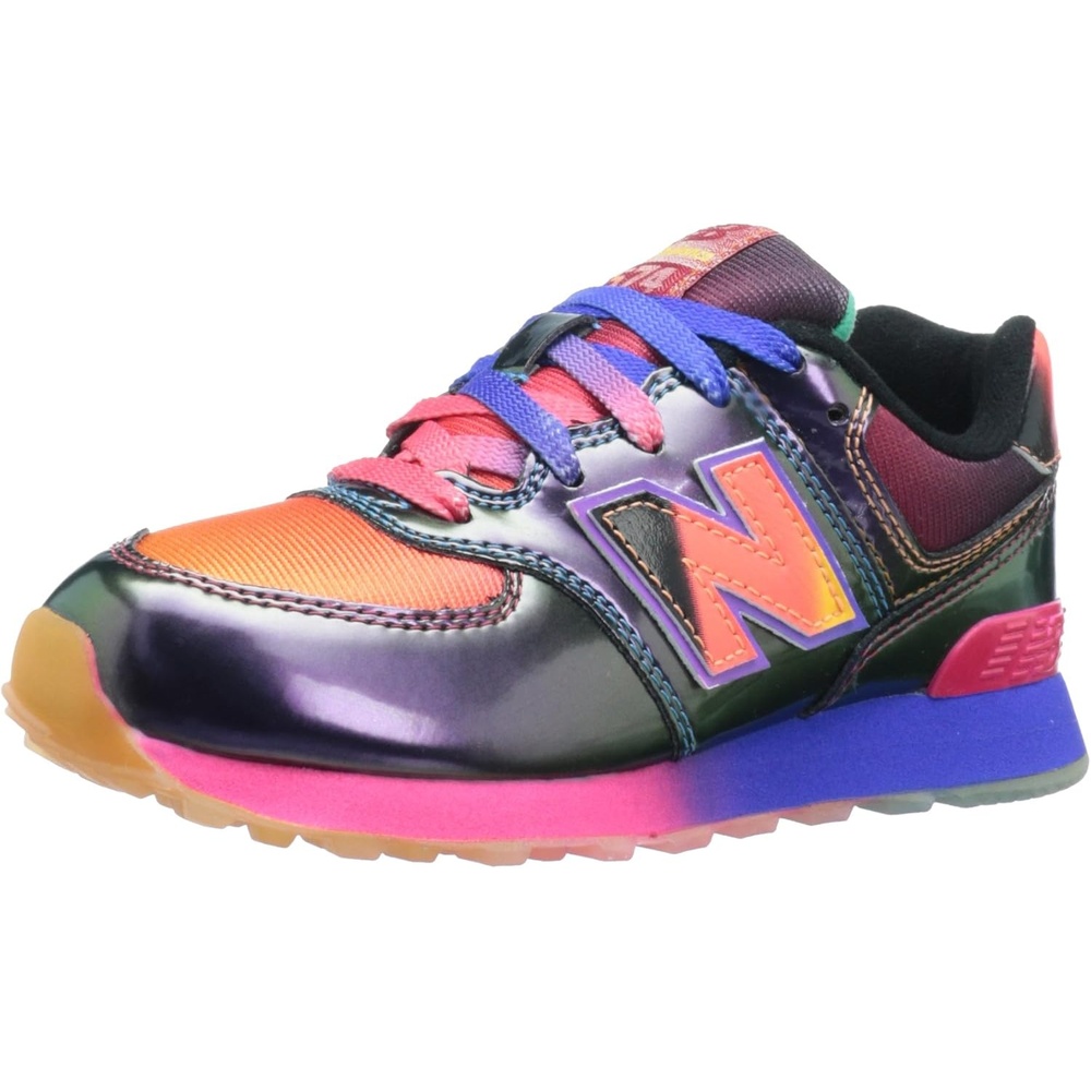 image:imageNew Balance Kids 574 V1 LaceUp Sneakers  Casual ShoesRainbowBlack