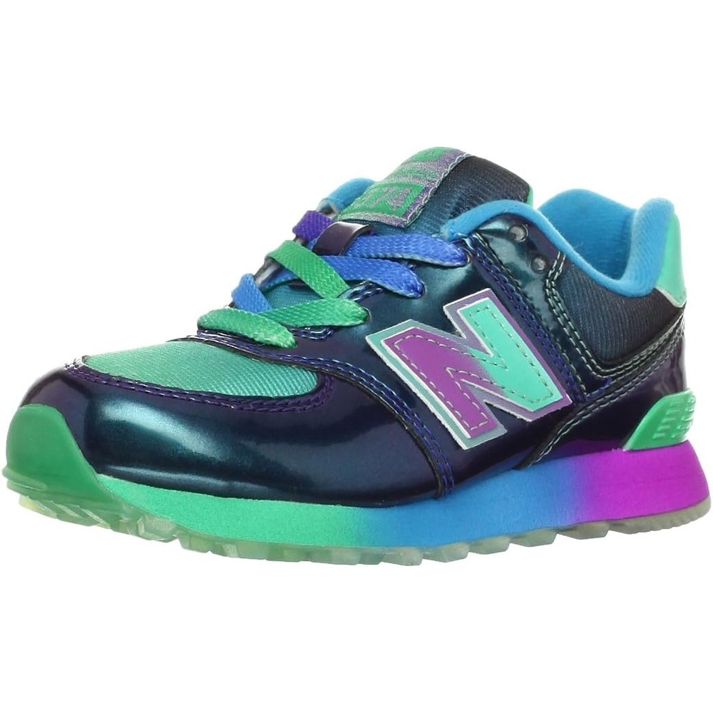 image:imageNew Balance Kids 574 V1 LaceUp Sneakers  Casual ShoesRainbowNavy