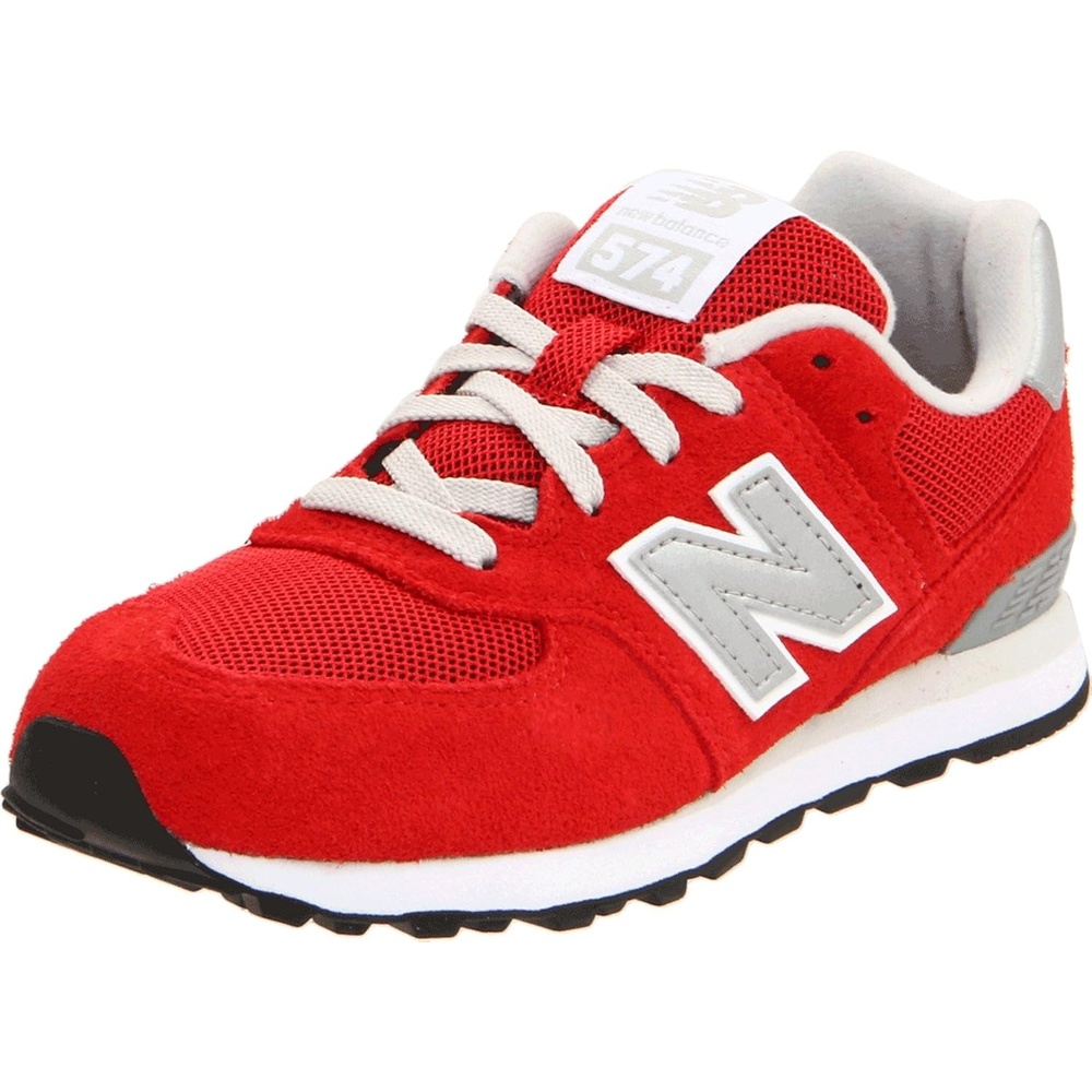 image:imageNew Balance Kids 574 V1 LaceUp Sneakers Casual ShoesRedSilver