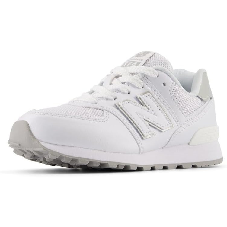 image:imageNew Balance Kids 574 V1 LaceUp Sneakers  Casual ShoesWhiteSilver Metalic
