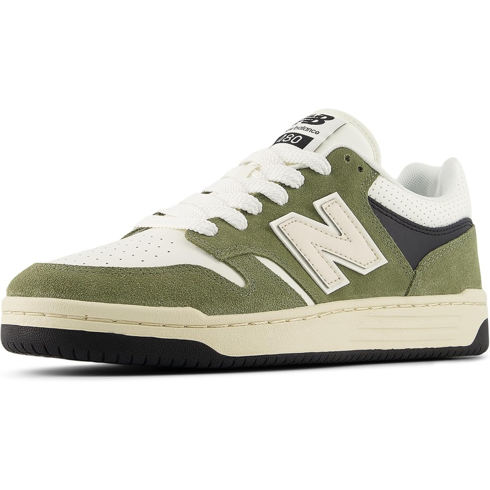 image:imageNew Balance Mens 480 V1 SneakersDark OlivineSea Salt