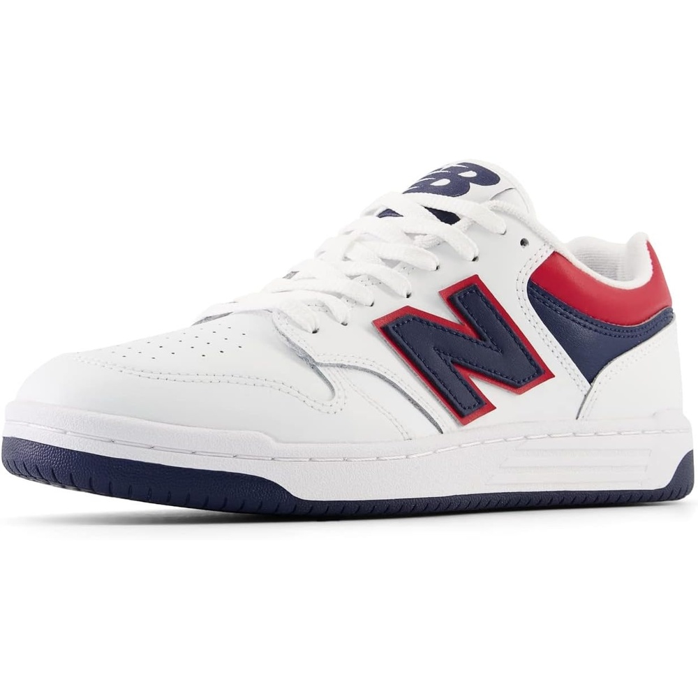 image:imageNew Balance Mens 480 V1 SneakersWhiteNatural IndigoTeam Red