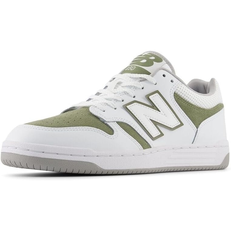 image:imageNew Balance Mens 480 V1 SneakersWhiteOlivine