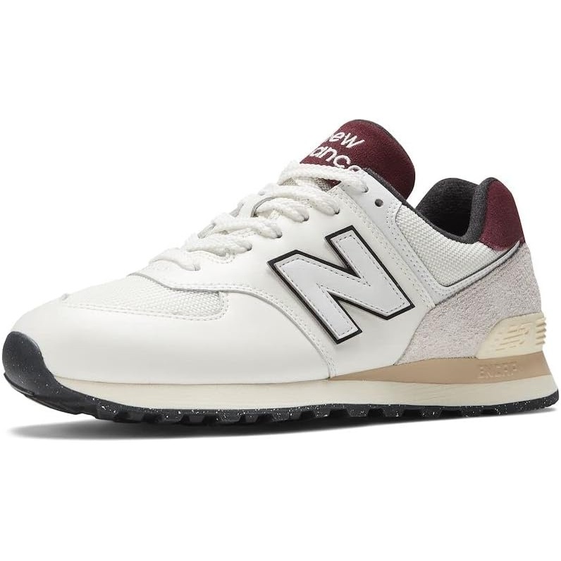 image:imageNew Balance Mens 574 Vulc SneakersWhiteBurgundy