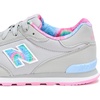 New Balance Kids’ 515 V1 Hook and Loop Sneaker(Rain Cloud/Signal Pink/Electric Sky)